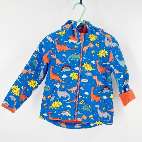 Cat & Jack Dinosaur Pizza hooded full zip Jacket lined novelty print sz 3T blue - Picture 1 of 6